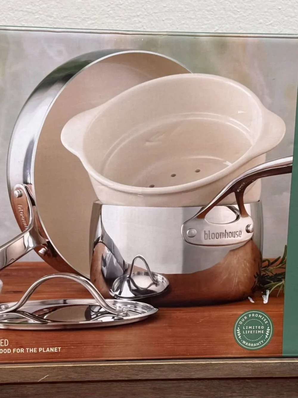 4-piece triply stainless steel pots and pans cookware set w/non-stick non-toxic